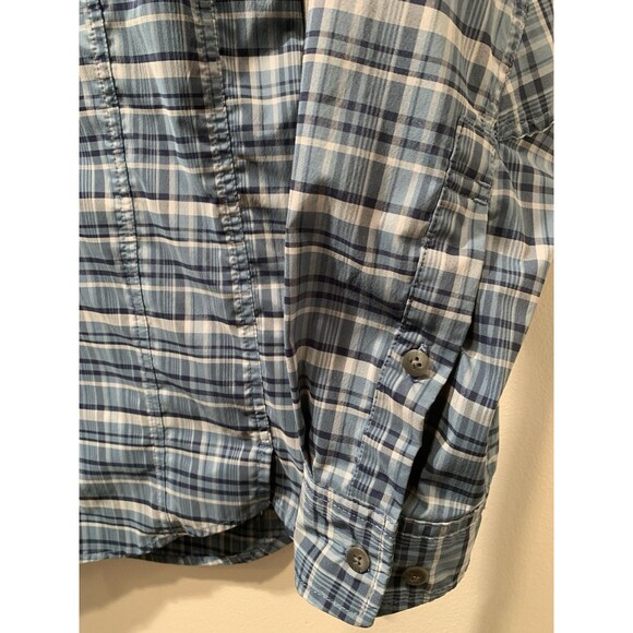 REI Co-Op Blue Plaid Vented Button Up M Fishing Hiking Outdoor Camping Shirt - Picture 12 of 16